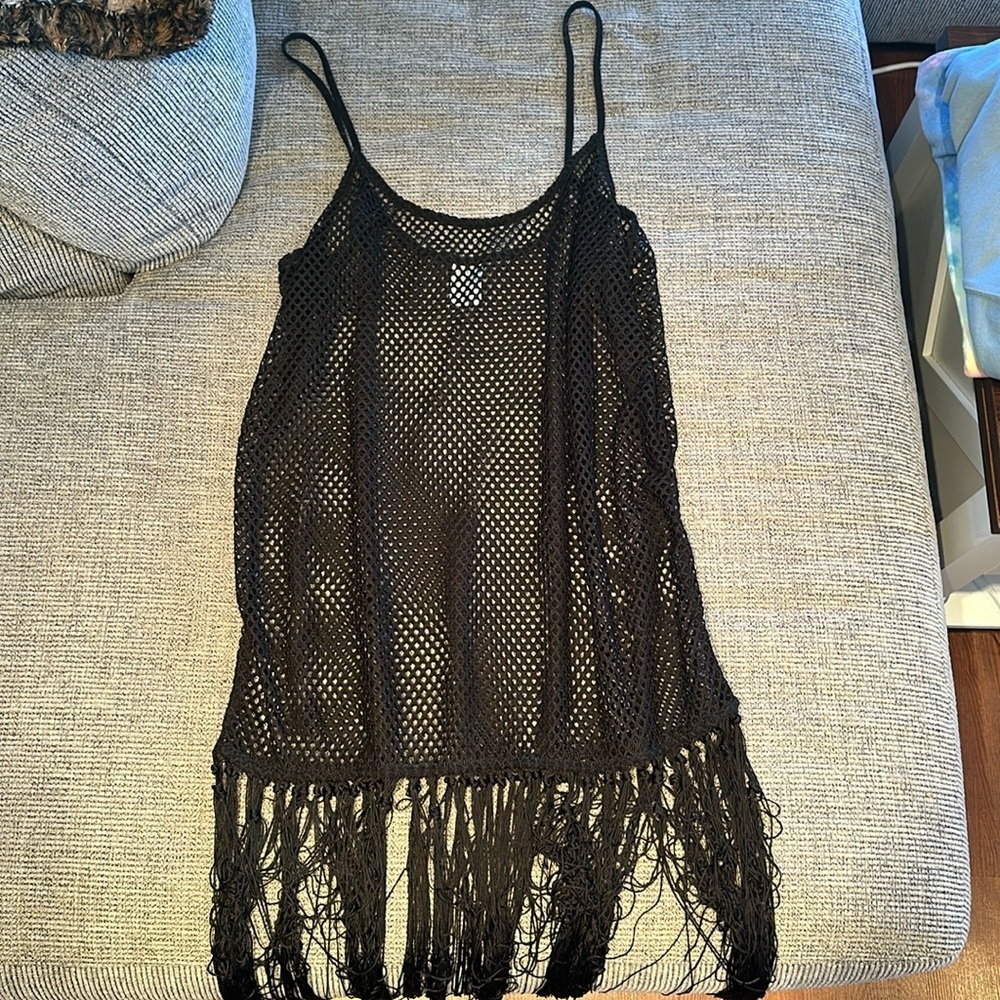 New Wild fable crochet swim cover up with fringe